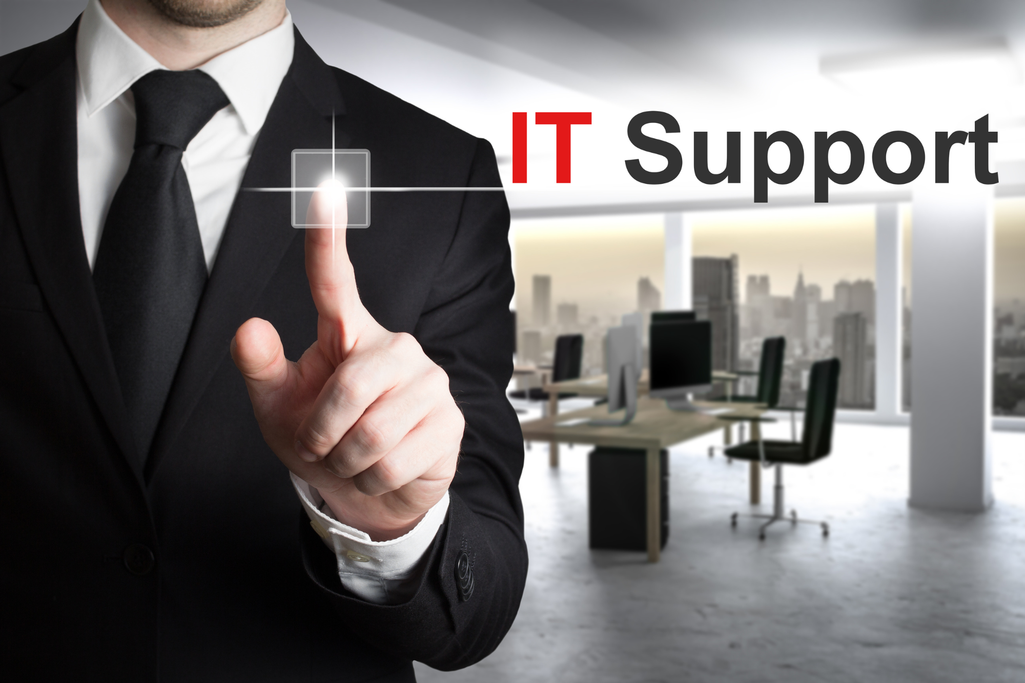 A small business owner remotely accessing IT support services for cost-effective solutions